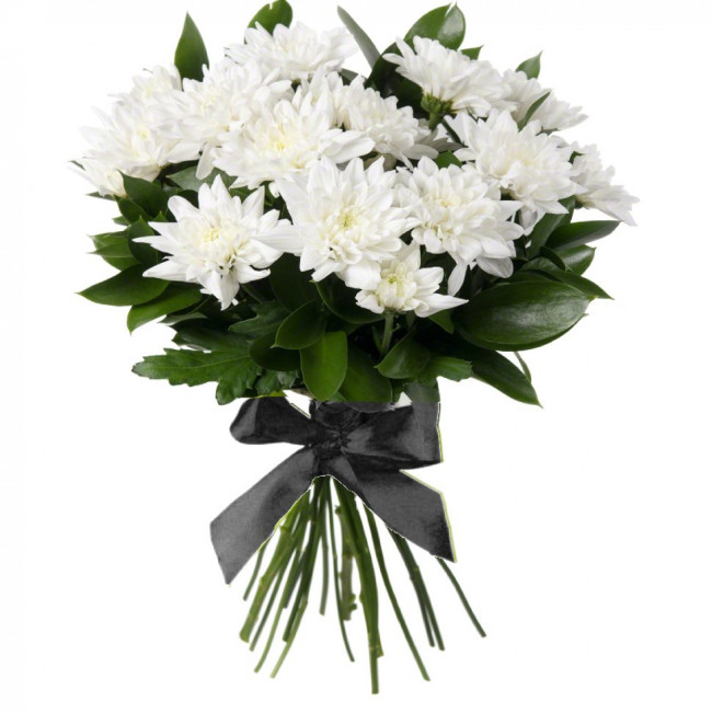 Букет цветов "Траурный букет из хризантем" Букет цветов "Траурный букет из хризантем"